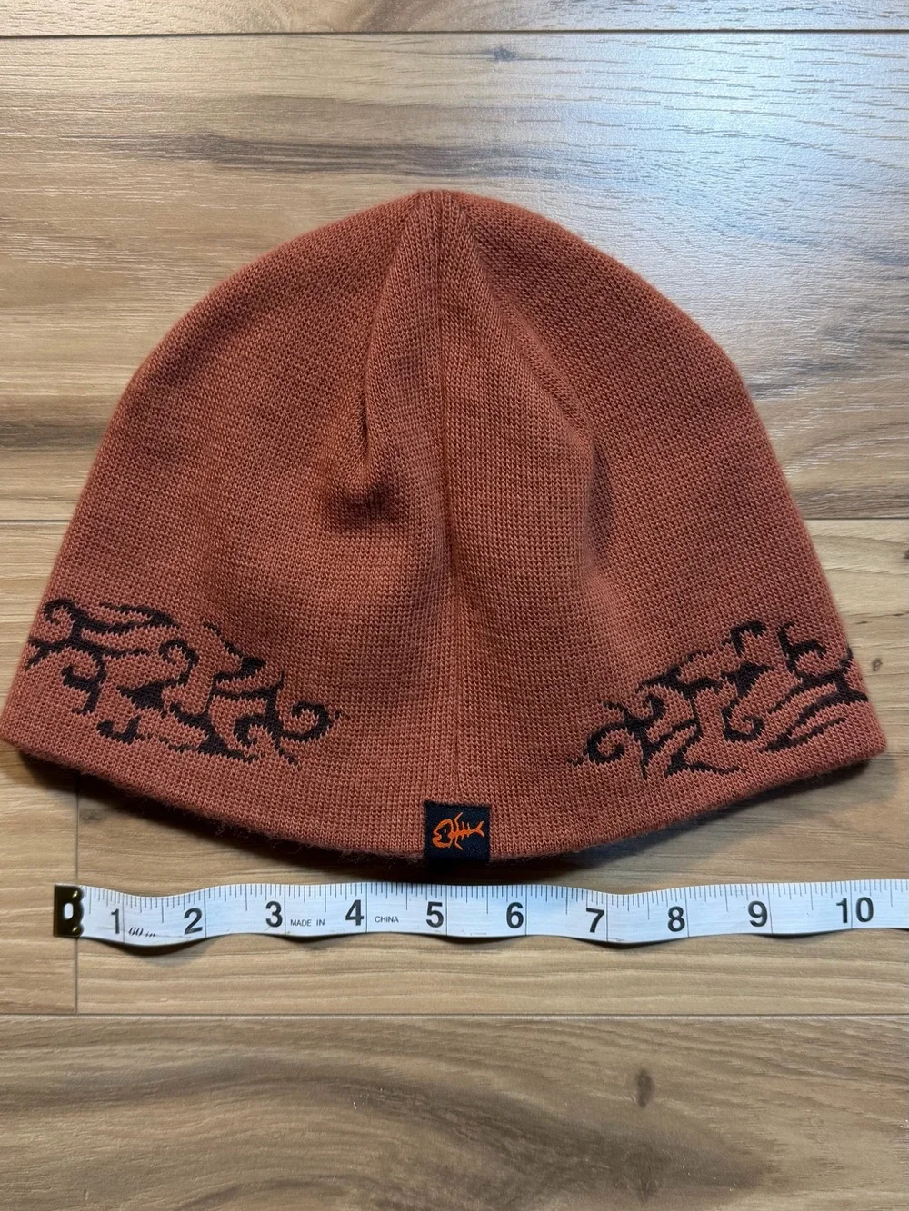 Y2K Beanie with Black Tribal Stitching